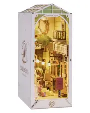 ROBOTIME DIY Book Nook Kit Bookend Stand Bookshelf Insert Bookcase Miniature ...