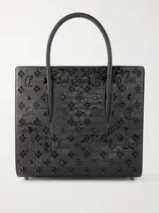 [Christian Louboutin] Christian Louboutin - Paloma Medium Spiked Croc-effect Patent-leather Tote - Black - One size One size Black