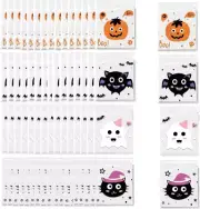 200 Pcs Cookie Bags Halloween Candy Bags Treat Bags Lolly Bags, Clear Cookie Bag