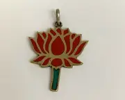 Tibetan pendant Lotus Pendant Nepal Pendant Coral Turquoise Pendant