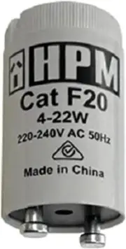 HPM F20 4-22W Fluorescent Starter 4-22W Fluorescent Starter, White, 1 Count-Au