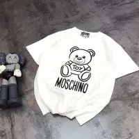 在飛比找Yahoo!奇摩拍賣優惠-新款熱銷 MOSCHINO 夏新款莫斯奇諾小熊印花圓領純棉T