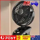 Portable Clip on Fan Rechargeable USB Desk Fan Quiet Baby Stroller Fan (Black) A