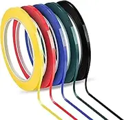 5 PCS Colored Masking Tape, Self Adhesive Grid Marking Tapes, Rolls Crafts Labeling Paper for Whiteboard, Art Board Outdoor