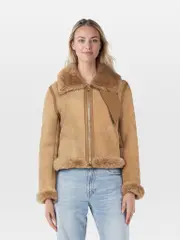 Brown Lamb Shearling & Suede Jacket