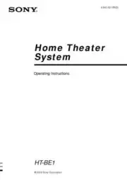 Sony HT-BE1 Home Theater System Owners Manual