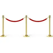 3 Feet Red Velvet Stanchion Rope Crowd Control Barrier Rope with Snap Hooks