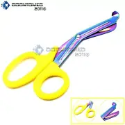 EMT Utility Scissors Shears 7.25" Yellow Handle Rainbow Colored Blades New Brand