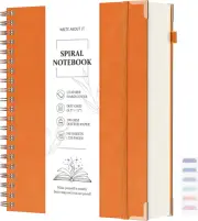 A4 Dotted,Aesthetic Thick Spiral Notebook Diary - Modern Leather Hardcover Unive