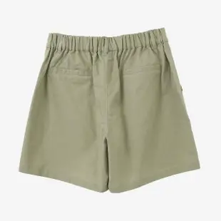 【Arnold Palmer 雨傘】女裝-棉麻鬆緊腰頭正常版休閒短褲(麻綠色)