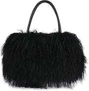 [FINILUO] luxury real lamb fur/mongolian fur beach wool fur bag handbag