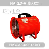 在飛比找樂天市場購物網優惠-NAREX-A 拿力士 手提式抽送風機 抽送風機 8英吋 1