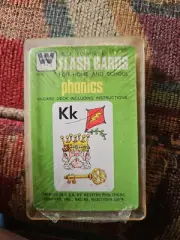Vintage Whitman Phonics Flash Cards #4578 Plastic Box New Old Stock Sealed