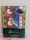 Vintage Kmart Trim A Home Christmas Flannel Backed Vinyl Tablecloth Oval 52x70