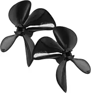 KONTONTY Lightweight Rc Boat Propeller 1 Pair 60mm 4 Blade Propeller for Model Boat Repairing Tool Boat Supplies Rope Launcher Black