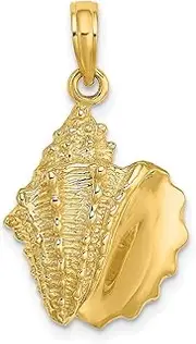 [JewelryWeb] 14.2mm Gold 2 d Conch Shell Charm