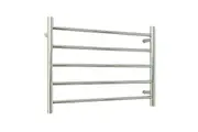 Radiant RTR03 Round Bar Heated Towel Rail - 750 x 550mm- Mirror Polished - Stainless Steel - Bottom Right/Top Left Wiring