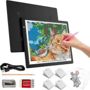 Elice A4 LED Tracing Light Box with 4 Clips, Ultra-Thin Diamond Art Black