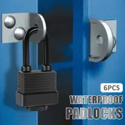 6Pcs Waterproof Padlocks with 12 Steel Keys 1-9/16inch Wide Anti-Theft leaaS