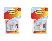(2 Pack) Command Small Hooks, Clear, 5-Hooks, 8-Strips