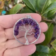 Amethyst Tree of Life Pendant & Meaning Card "GENUINE GEMSTONES"