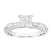 New York 14ct White Gold with Princess Cut 3/4 CARAT tw Diamond Ring