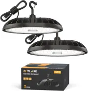 2 Pack LED High Bay Light 150W, 5000K, 22500 Lm, IP65 Waterproof, Commercial Lig