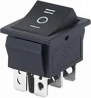 AEHON 1pcs KCD4 Latching/Momentary Rocker Switch Power Switch I/O l/O/ll 4 Pins/6 Pins with Light 16A 250VAC/25A 250V 20A 125VAC(3position 6PIN Black)
