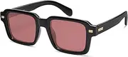 [SOJOS] Retro Square Polarized Sunglasses for Women Men, 70s 80s Classic Vintage Rectangle Shades SJ2345
