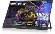 Portable Innoview Gaming Monitor 180hz, 100%srgb, 180 Degree Stand, 1200p FullHd