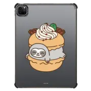 iPad Pro 11-inch (3rd/4th gen) iPad Impact Case Cute Sloth in Coffee Macaron with Chocolate - Kawaii Animal with Sweet Food