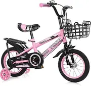 GUYOS 12/14/16 Inch Children Bike Boys Girls Toddler Bicycle Adjustable Height Kid Bicycle with Detachable Basket for 2-7 Years Old
