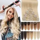 CLEARANCE Clip In Real Remy Human Hair Extensions Full Head 8 Pieces Weft Blonde
