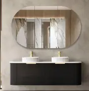 1500mm Bondi Black Wall Hung Vanity and Tall Boy and Shaving Cabinet