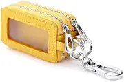 [Generic] 1 x Large Capacity Key Purse Men Women Coin Purse Wallet Car Key Pendant Leather Key Chain Key Case Double Zip Carabiner Hook Bag