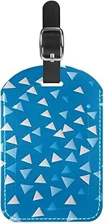 [CWAGFEQZ] 1-Pc Luggage Tags for Suitcases,Travel Tags for Luggage,Geometry Blue Pink Triangle