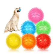 6 Pack 4.5inch Squeaky Dog Toy Balls Floating Spiky Pool Balls Interactive Fe...