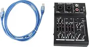 Mini 2 Channel Sound Card Mixing Console Digital Sound Mixer Built in 48V Phantom Power 5V USB Powered Karaoke Studio Recording DJ Live Broadcast