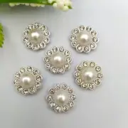 Flower Pearl Flatback Resin Cabochons Clips Beads Scrapbook Craft Cabochon 30pcs