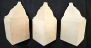 HOUSE OF FARA 3-1/2" x 3-1/2" x 7-3/4" Hardwood Inside Crown Corner Block 3 Pack