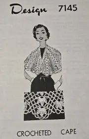 7145 Vintage CAPE Pattern to Crochet SML (Reproduction)