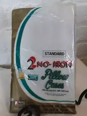 VTG Kmart 2 No Iron White Pillow Cases NIP Standard 42 x 36 Before Hemming