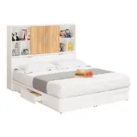 在飛比找PChome24h購物優惠-Boden-貝爾5尺多功能收納雙人床組(書架型床頭箱+抽屜床