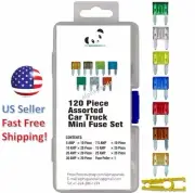 120pc MINI Blade Fuses Assorted Assortment Auto Car Truck Motorcycle Kit Set