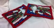 ❤️St Nick Pot Holder Set Of 2 baking Christmas Saint Nicolas ❤️Santa Clause