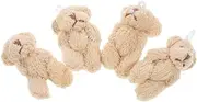 SUPVOX 4pcs Mini Plush Bear Pendants Keychain Charm Decorations Stuffed Animal for Dollhouse Adorable Decorations