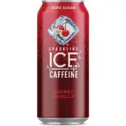 Sparkling Ice 16 Oz. Sparkling Water + Caffeine, Cherry Vanilla Pack of 12