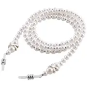 White Pearl Beaded Eyeglass Chain Eyewear Sunglasses Cord Neck Strap Holder