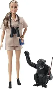 Barbie Inspiring Women Doll, Dr. Jane Goodall, Made from Recycled Materials, Toy for Collectors and Kids Ages 6 Years Old & Up