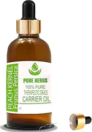 PH peach kernel (Prunus persica) Pure & Natural Therapeautic Grade Carrier Oil with Dropper (15 ml)